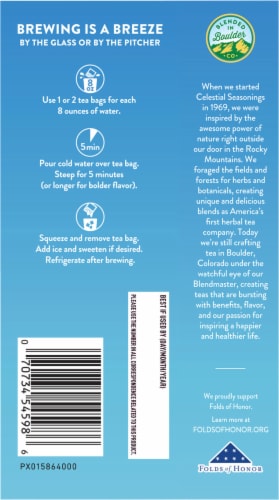 Celestial Seasonings® Red White and Blueberry Cold Brew Iced Tea Perspective: back