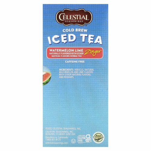 Celestial Seasoning Watermelon Lime Zinger Cold Brew Perspective: back