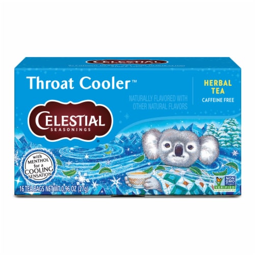 Celestial Seasonings Caffeine Free Throat Cooler Herbal Tea Perspective: back