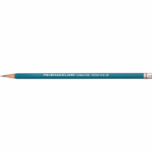 Turquoise Drawing Pencil, 2 mm, 4B, Black Lead, Turquoise Barrel, Dozen 2268 Perspective: back