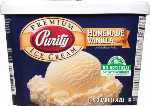 Purity Homemade Vanilla Ice Cream Tub Perspective: back