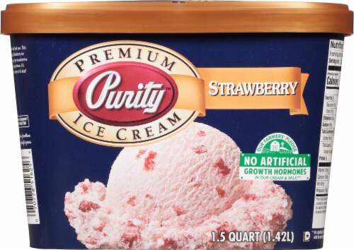 Purity All Natural Strawberry Ice Cream Tub Perspective: back