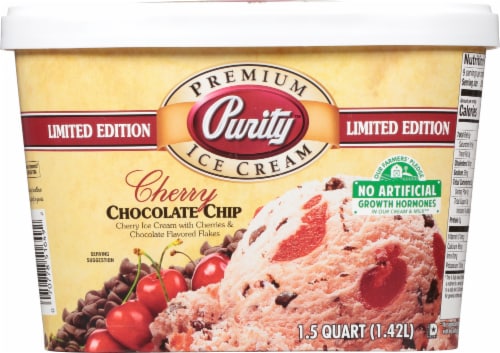 Purity Cherry Chocolate Chip Ice Cream Tub Perspective: back