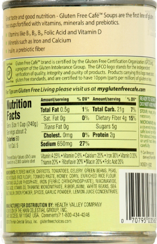 Health Valley™ Gluten Free Cafe Veggie Noodle Soup Perspective: back