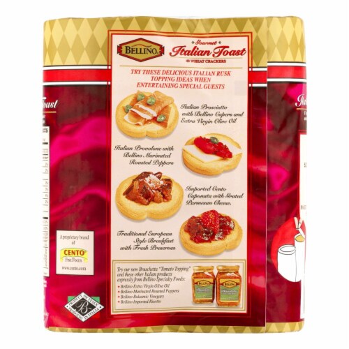 Bellino Italian Toast Wheat Crackers 10.5 oz Package Perspective: back