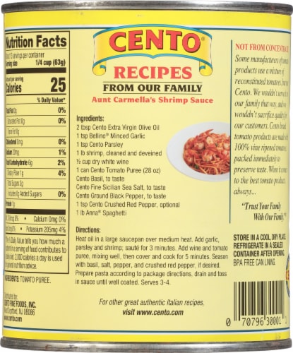 Cento® Tomato Puree Perspective: back