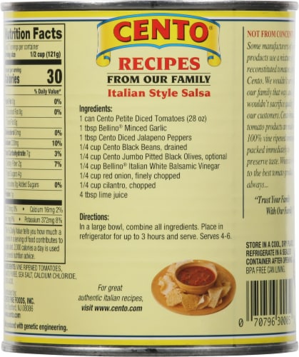Cento® Petite Diced Tomatoes Perspective: back