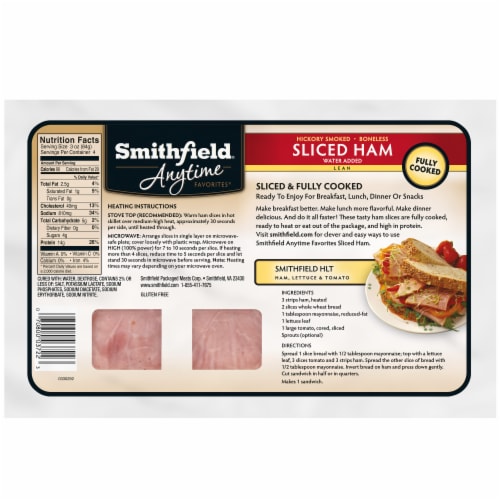 Smithfield Anytime Favorites Boneless & Hickory Smoked Sliced Ham Perspective: back
