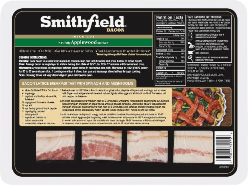 Smithfield Thick Cut Applewood Smoked Bacon Family Pack Perspective: back