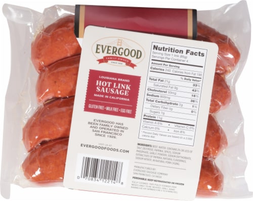 Evergood Fine Foods Hot Link Sausage Perspective: back
