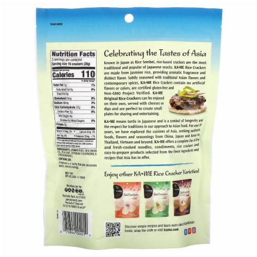 KA-ME Rice Crackers Original - 3 oz (85 g) Perspective: back