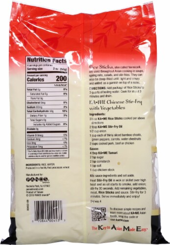 Ka-Me® Rice Sticks Vermicelli Perspective: back