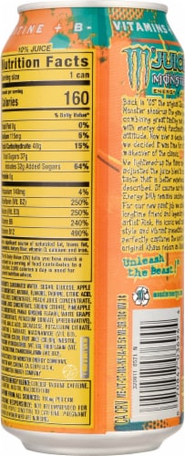 Monster® Khaotic® Energy Drink Can Perspective: back