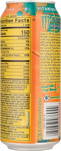 Monster® Khaotic® Energy Drink Can Perspective: back