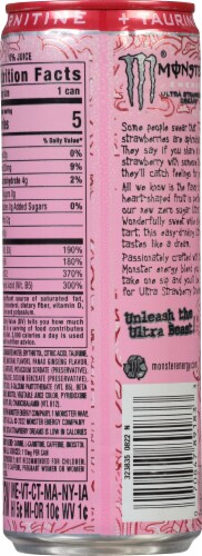Monster® Zero Sugar Ultra Strawberry Dreams Energy Drink Can Perspective: back