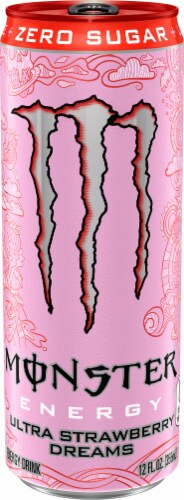 Monster® Zero Sugar Ultra Strawberry Dreams Energy Drink Multipack Cans Perspective: back