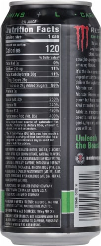 Monster Reserve Kiwi Strawberry Energy Drink Perspective: back