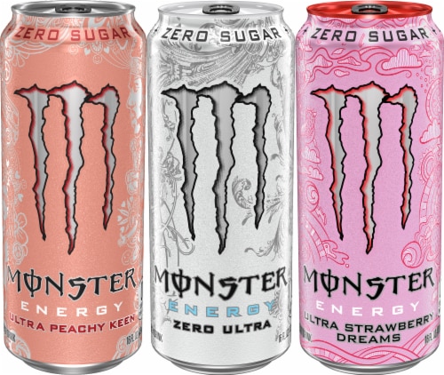 Monster® Zero Sugar Ultra Energy Drink Variety Pack Cans Perspective: back