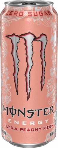 Monster® Zero Sugar Ultra Peachy Keen Energy Drink Multipack Cans Perspective: back