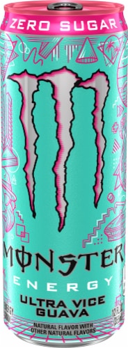 Monster® Zero Sugar Ultra Vice Guava Energy Drink Multipack Cans Perspective: back