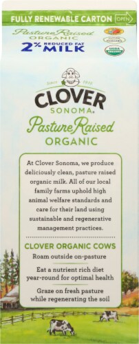 Clover Farms® Organic 2% Reduced Fat Milk Perspective: back