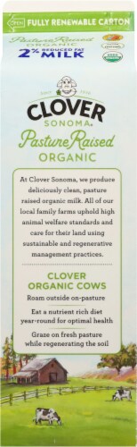 Clover Farms Organic 2% Reduced Fat Milk Perspective: back