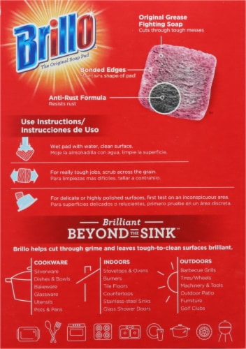 Brillo® Steel Wool Soap Pads Perspective: back