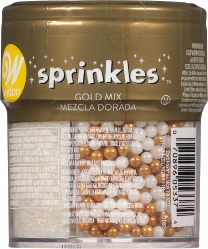 Wilton® Gold White Pearl Mix Sprinkles Perspective: back