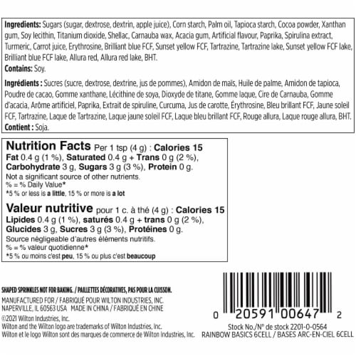 Wilton® Basic Rainbow Sprinkles Perspective: back