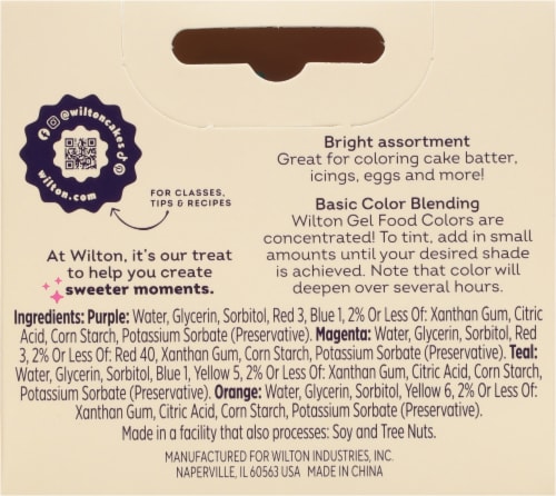 Wilton® Gel Food Color Set Perspective: back