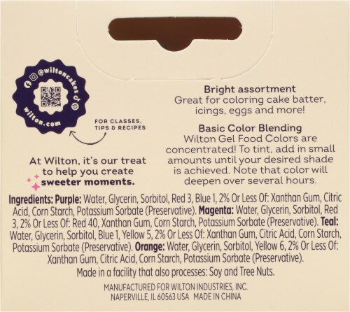 Wilton® Gel Food Color Set Perspective: back