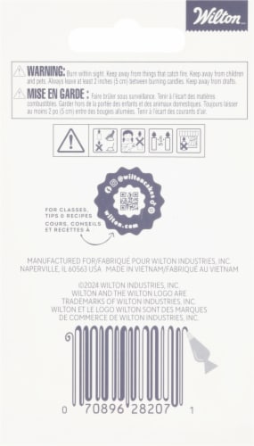 Wilton™ Birthday Candles White Striped Spirals Perspective: back