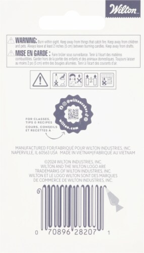 Wilton™ Birthday Candles White Striped Spirals Perspective: back