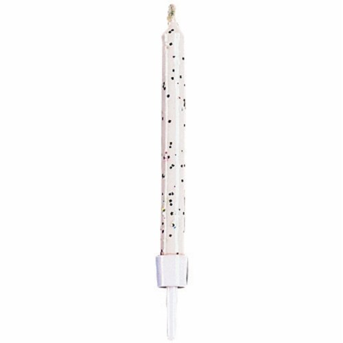 Wilton Glitter Candles 2.3 10/Pkg-White Glitter Perspective: back