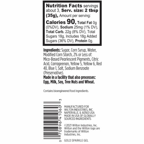 Wilton® Sparkle Decorating Gel - Gold Perspective: back