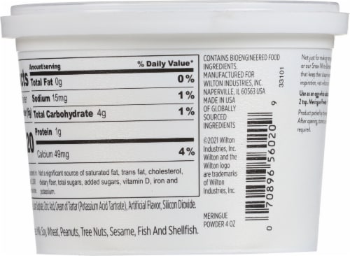 Wilton Meringue Powder Perspective: back