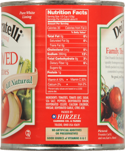 Dei Fratelli Stewed Tomatoes Perspective: back
