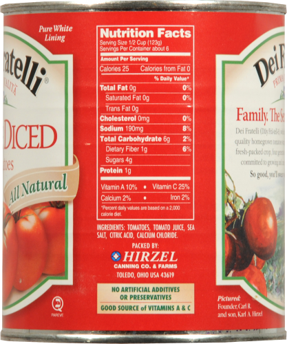 Dei Fratelli Petite Diced Tomatoes Perspective: back