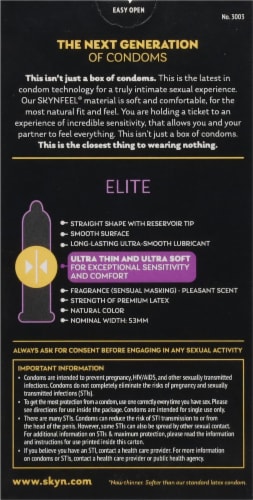 SKYN® Feel Everything™ Elite Non-Latex Lubricated Condoms Perspective: back