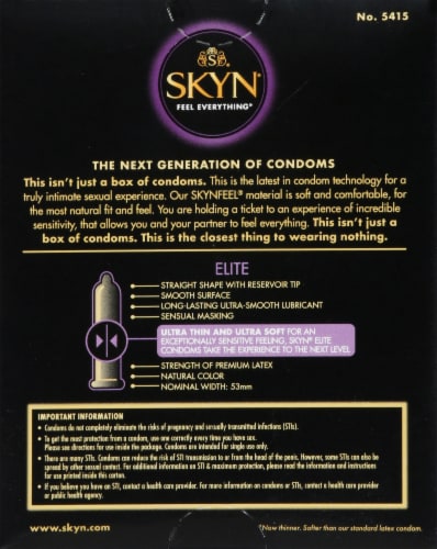 SKYN® Elite Non-Latex Lubricated Condoms Perspective: back
