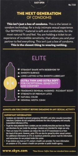 Lifestyles Skyn® Elite Non-Latex Lubricated Condoms Perspective: back