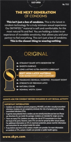 LifeStyles Skyn® Original Natural Feeling Non-Latex Lubricated Condoms Perspective: back