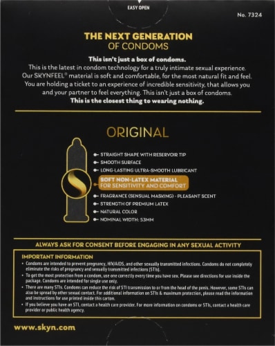 Lifestyles SKYN® Original Lubricated Non-Latex Condom Perspective: back