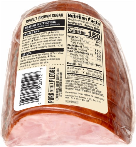 Hatfield Pre-Sliced Sweet Brown Sugar Ham Perspective: back