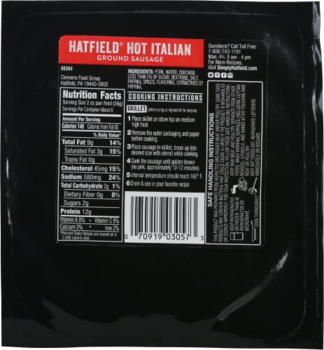 Hatfield® Recipe Essentials Hot Italian Ground Sausage Perspective: back