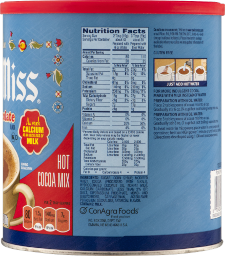Swiss Miss® Milk Chocolate Hot Cocoa Mix Perspective: back
