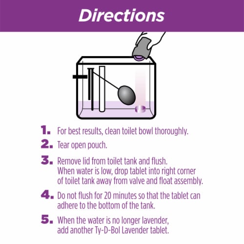 Ty-D-Bol Lavender Automatic Bowl Cleaner Tablets Perspective: back