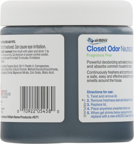 airBOSS Fragrance Free Closet Odor Neutralizing Gel Perspective: back