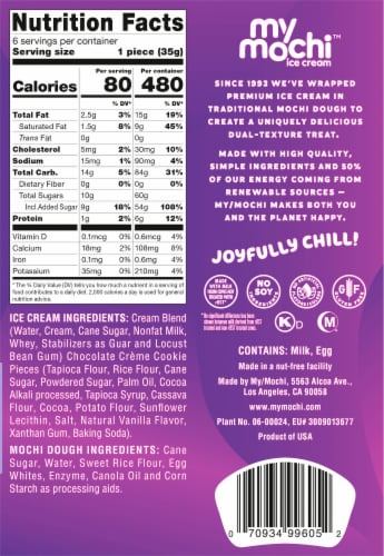 My Mochi™ Cookies & Cream Mochi Ice Cream Perspective: back