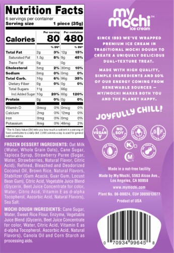 My Mochi™ Vegan Strawberry Mochi Oat Milk Frozen Dessert Perspective: back